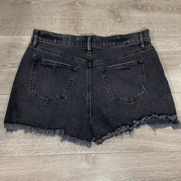 LOFT made and loved High Rise Frayed Cut Off Black Wash Denim Jean Shorts 30/10 - Picture 13 of 15